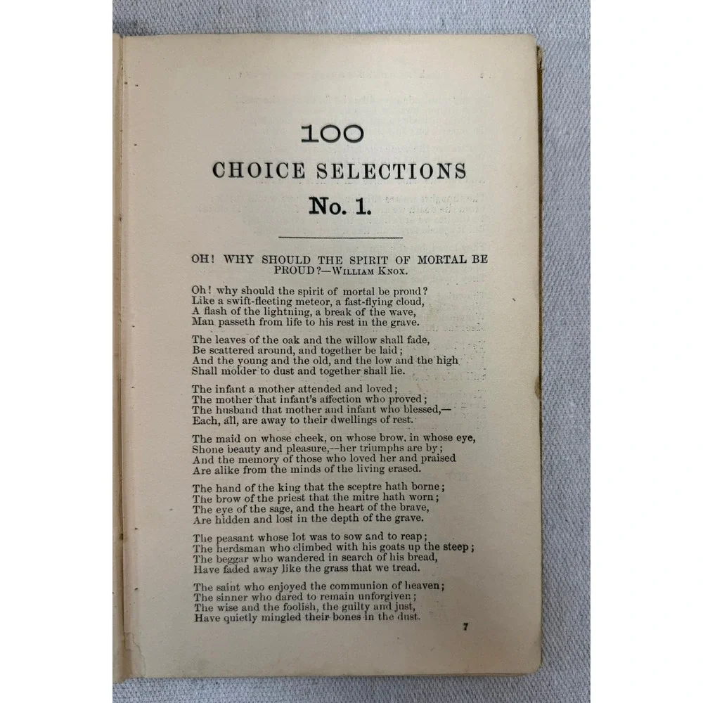 One Hundred Choice Selections No 1 Phineas Garrett 1902 Antique Hardcover Book